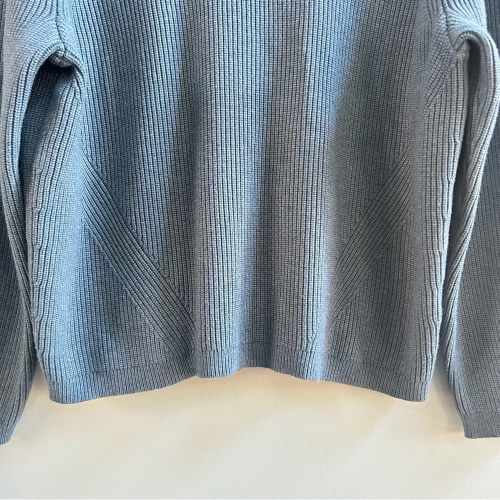 NWOT J. Crew Ribbed Stretch Crewneck Chunky Sweater In Heather Seascape, Size M
